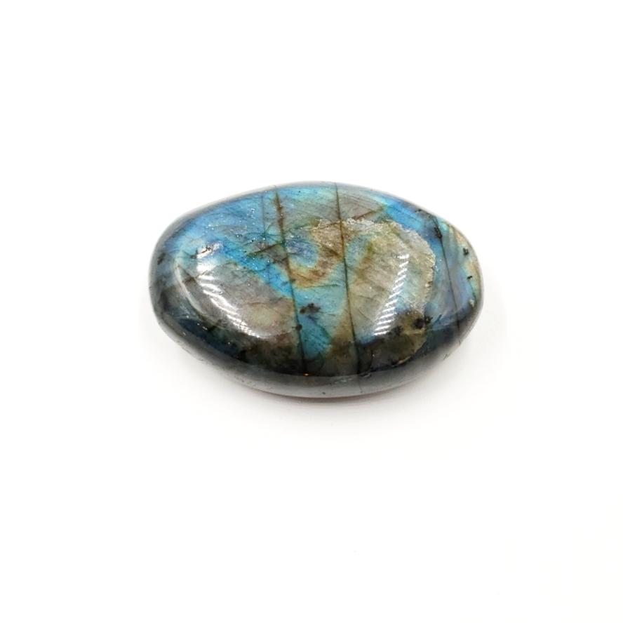 Labradorite Palm Stone Smooth Stone Blue Labradorite - Elevated Metaphysical