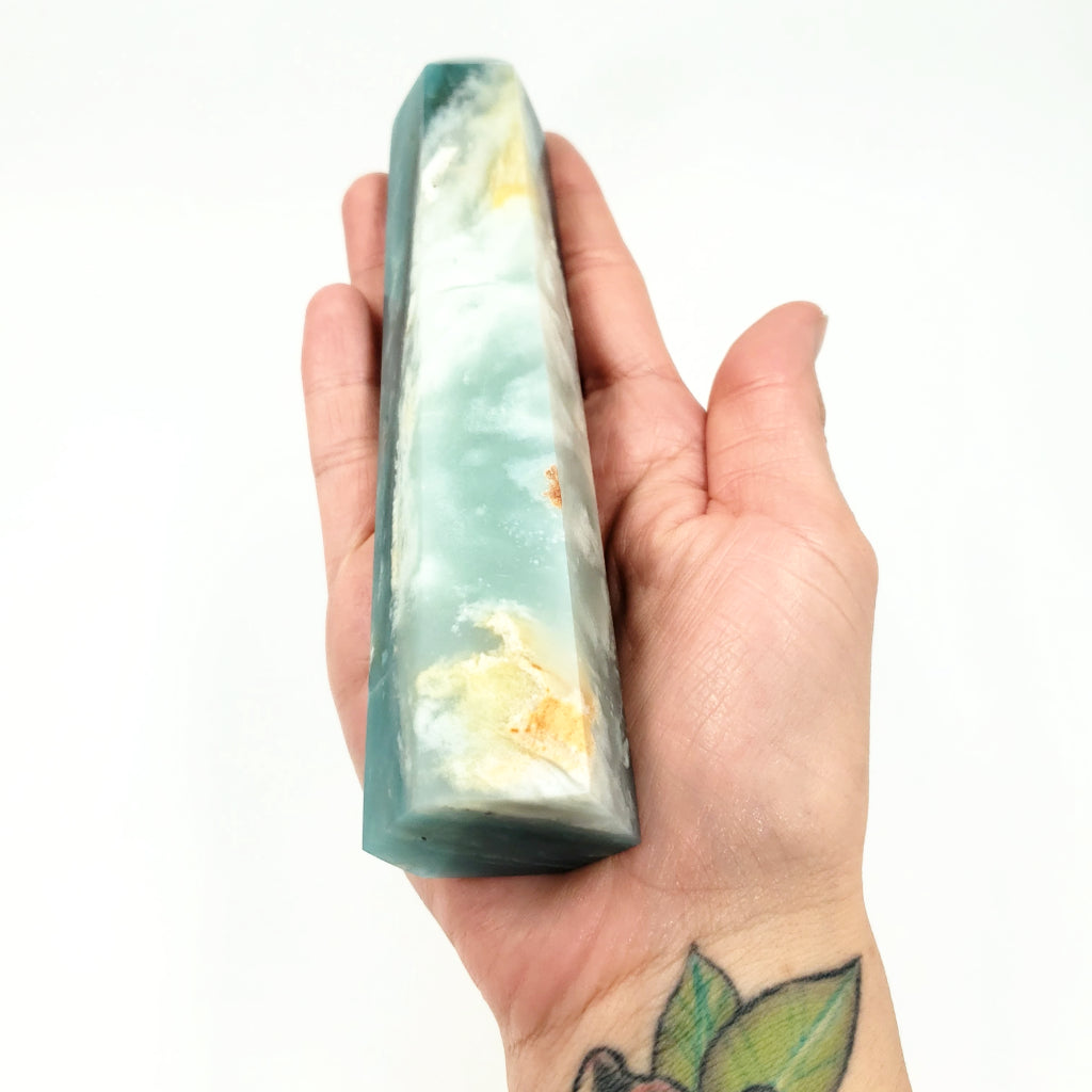 Caribbean Calcite Tower Caribbean Calcite Point 160mm 6.3" - Crystal/Stone Decor