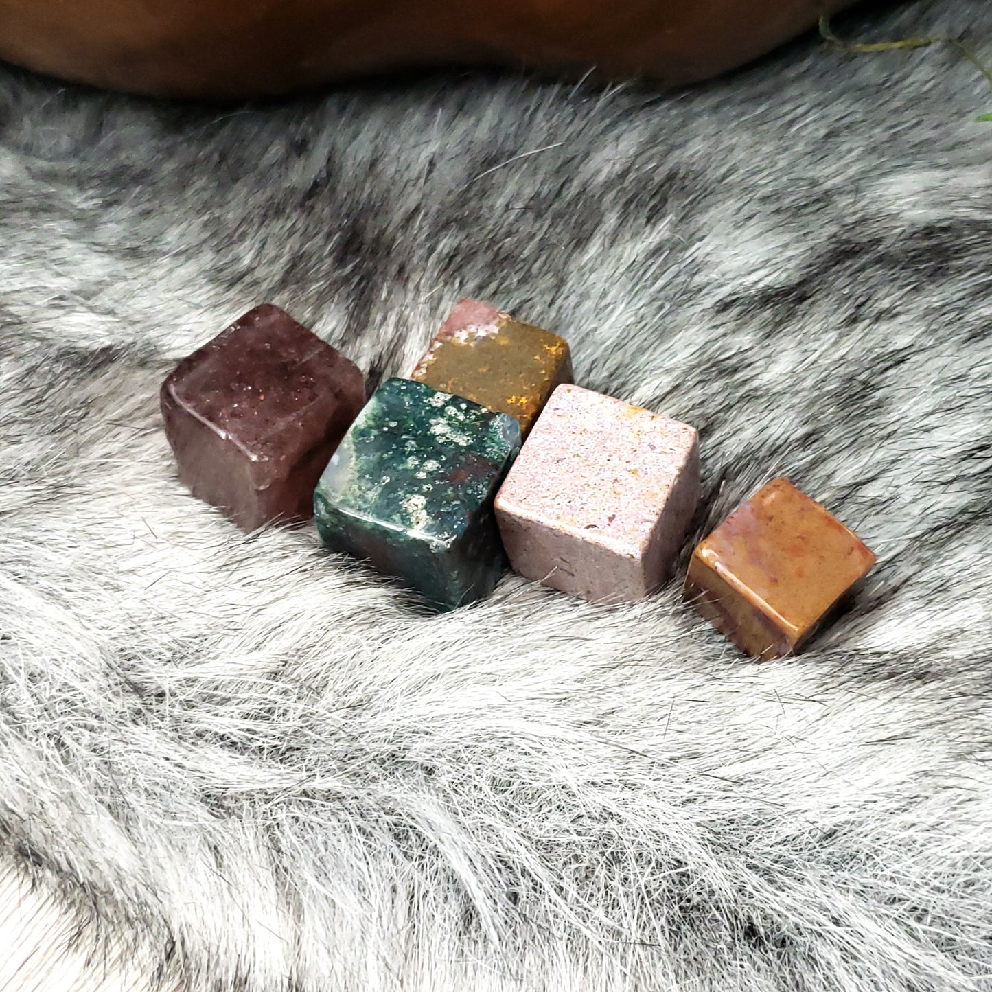 Ocean Jasper Cube Tumbled Stone - Elevated Metaphysical
