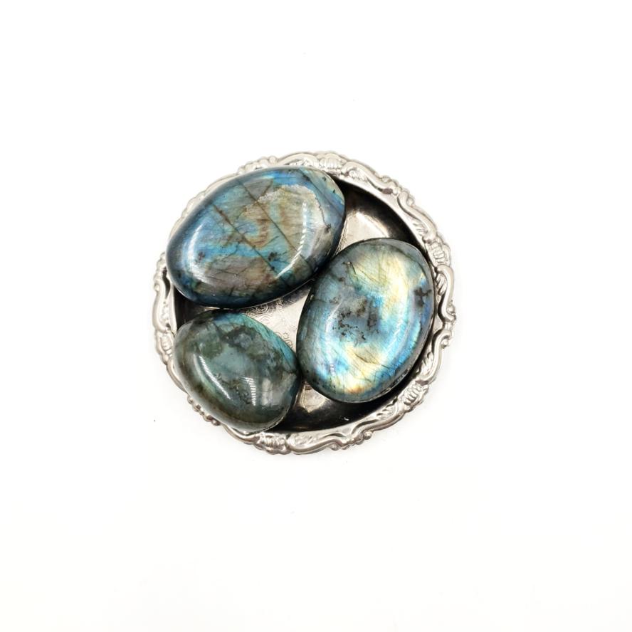 Labradorite Palm Stone Smooth Stone Blue Labradorite - Elevated Metaphysical