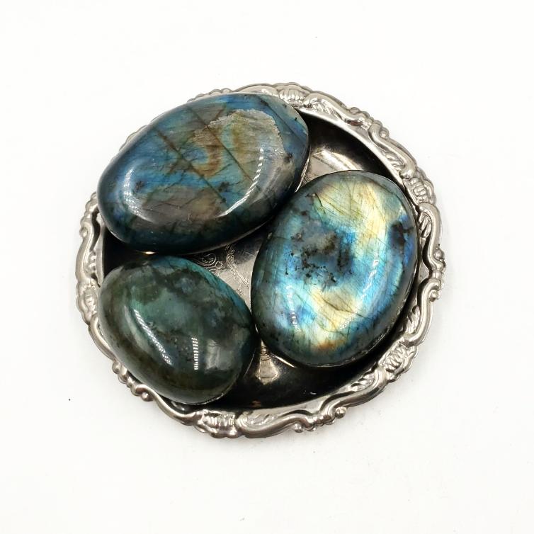 Labradorite Palm Stone Smooth Stone Blue Labradorite - Elevated Metaphysical