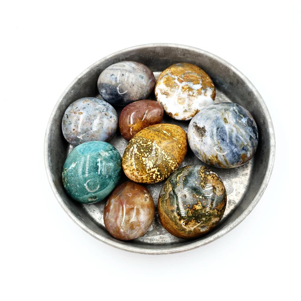 Ocean Jasper Palm Stone Gallet - Elevated Metaphysical
