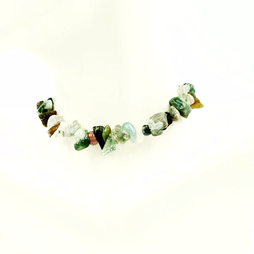 Moss Agate Chip Bracelet