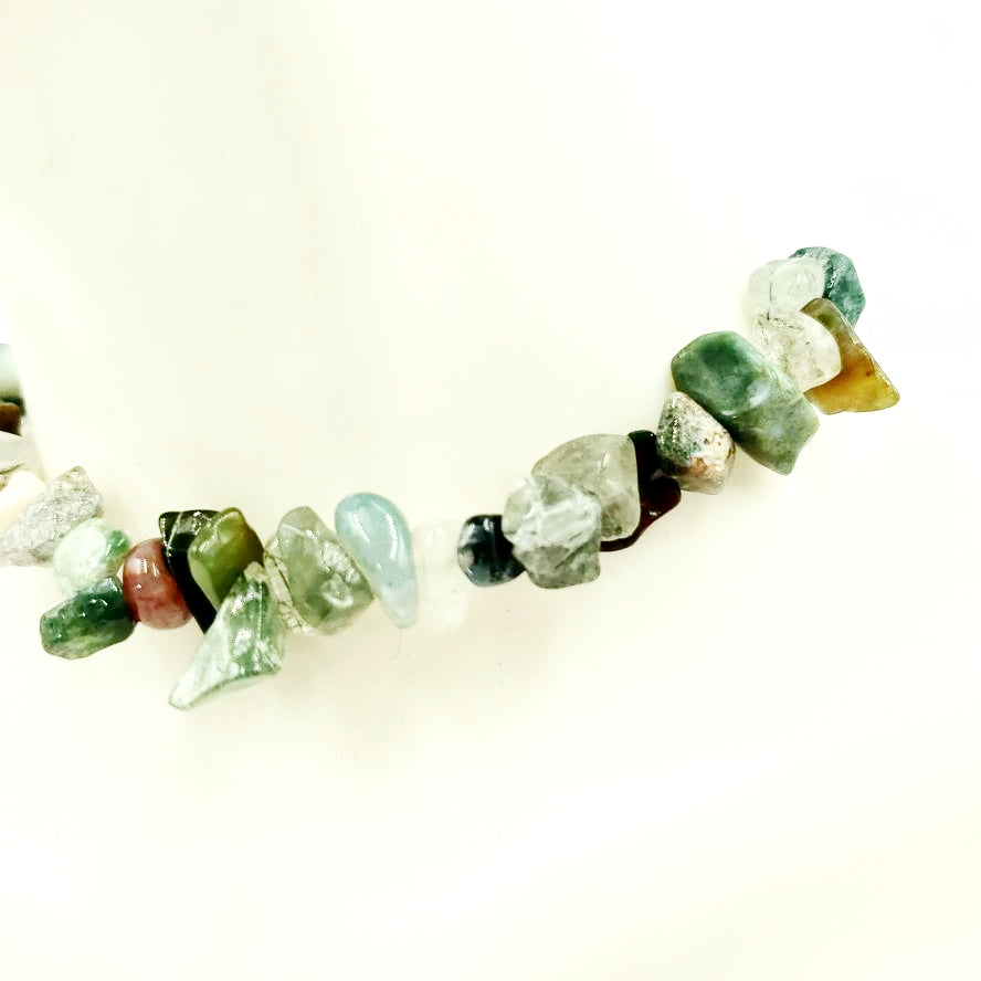 Moss Agate Chip Bracelet