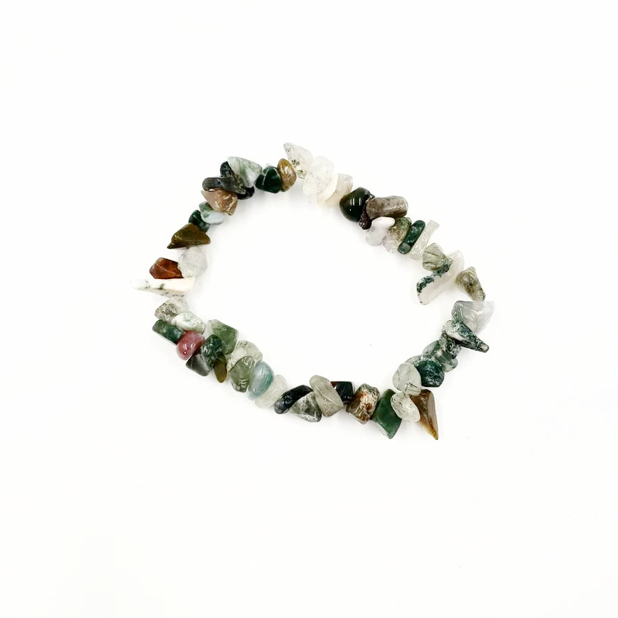 Moss Agate Chip Bracelet