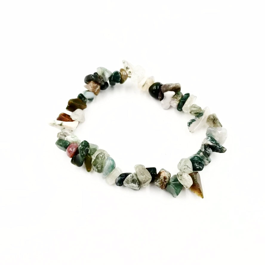 Moss Agate Chip Bracelet
