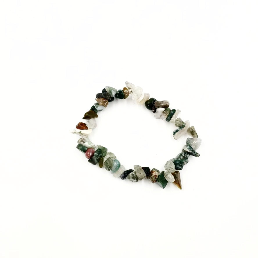 Moss Agate Chip Bracelet
