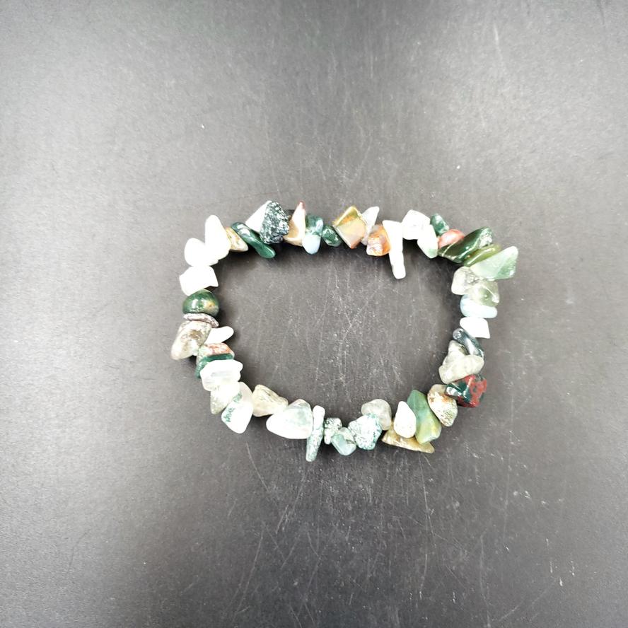 Moss Agate Chip Bracelet