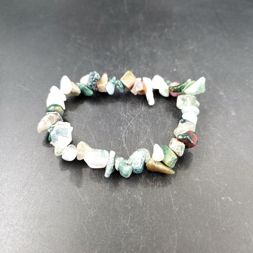 Moss Agate Chip Bracelet