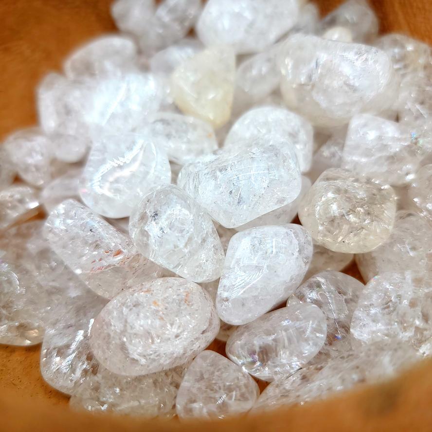 Crackle Quartz Fire & Ice Quartz Tumbled Stone