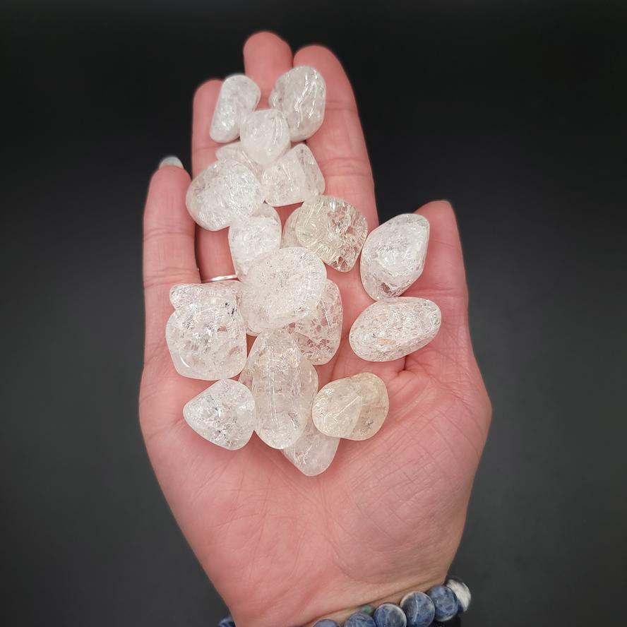 Crackle Quartz Fire & Ice Quartz Tumbled Stone