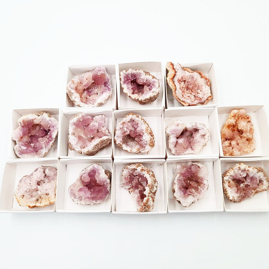 Pink Amethyst Palm Cluster Geode Free Form "M"