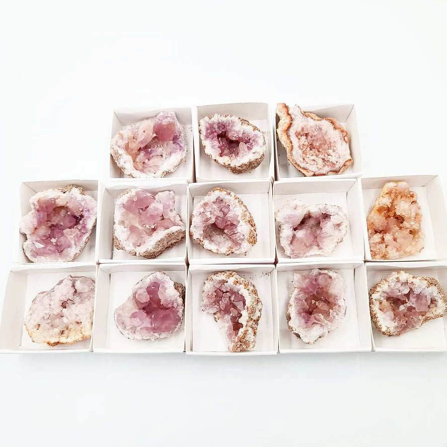 Pink Amethyst Palm Cluster Geode Free Form "M"
