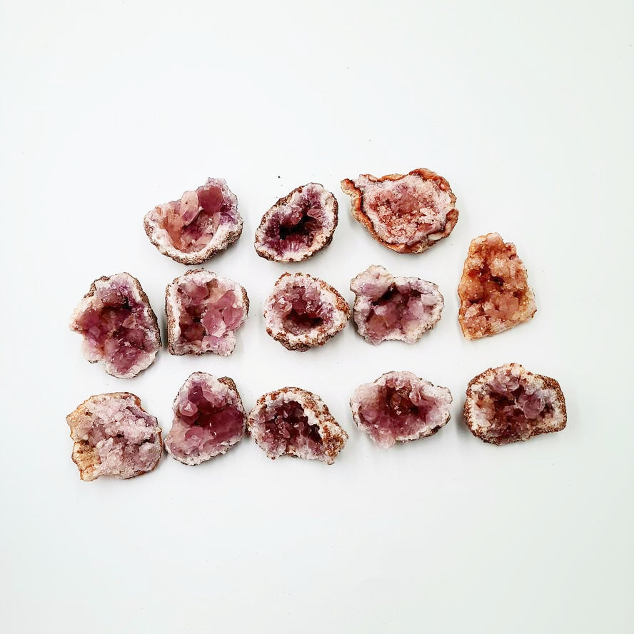 Pink Amethyst Palm Cluster Geode Free Form "M"
