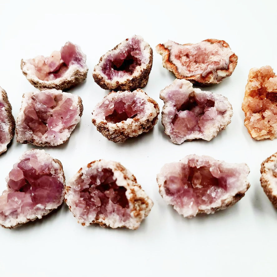 Pink Amethyst Palm Cluster Geode Free Form "M"