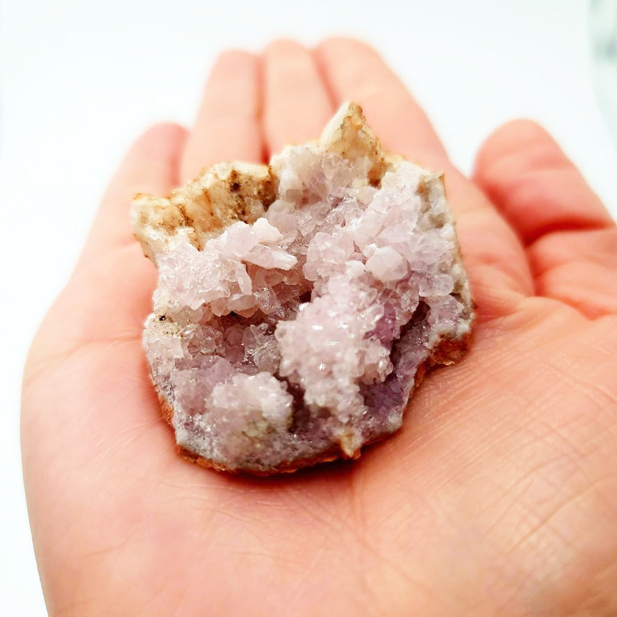 Pink Amethyst Palm Cluster Geode Free Form "M"
