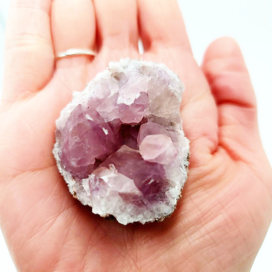 Pink Amethyst Palm Cluster Geode Free Form "M"