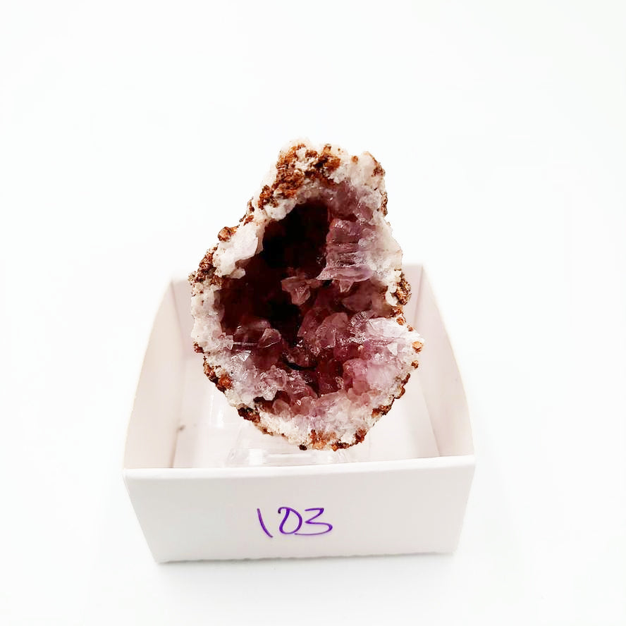 Pink Amethyst Palm Cluster Geode Free Form "M"