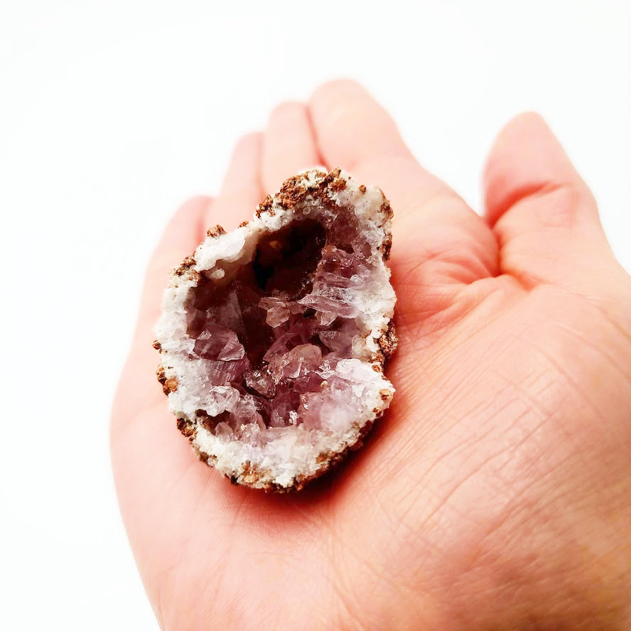 Pink Amethyst Palm Cluster Geode Free Form "M"