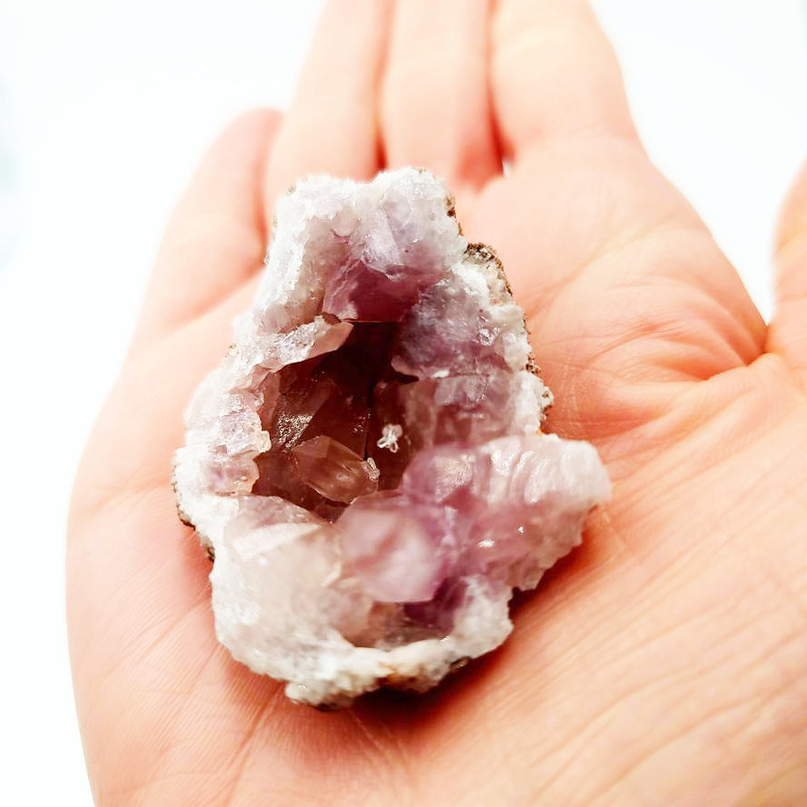 Pink Amethyst Palm Cluster Geode Free Form "M"