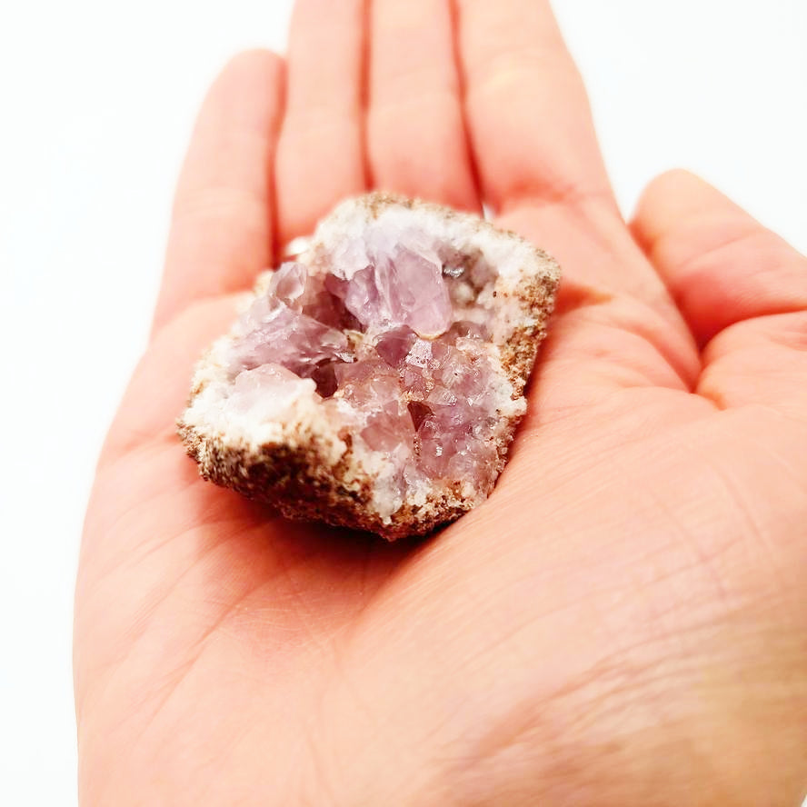 Pink Amethyst Palm Cluster Geode Free Form "M"