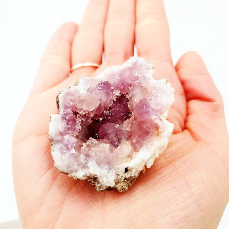Pink Amethyst Palm Cluster Geode Free Form "M"
