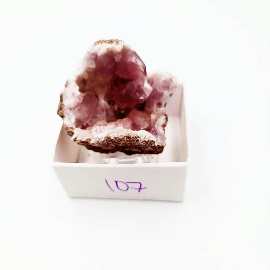 Pink Amethyst Palm Cluster Geode Free Form "M"