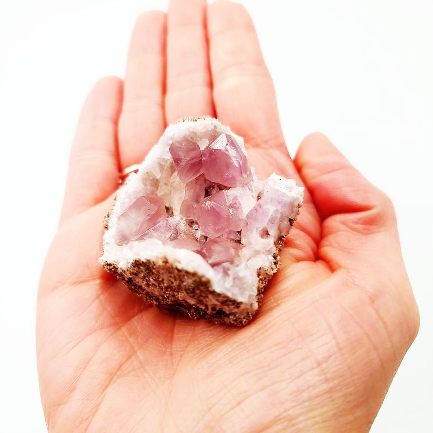 Pink Amethyst Palm Cluster Geode Free Form "M"