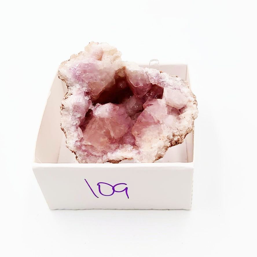 Pink Amethyst Palm Cluster Geode Free Form "M"