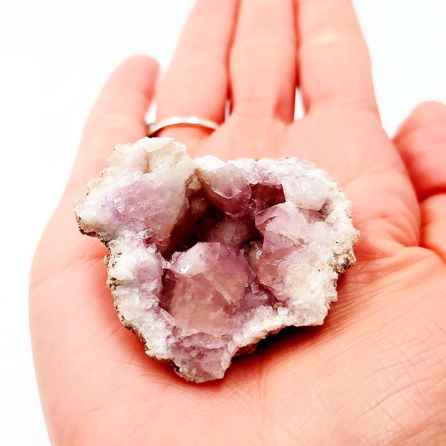 Pink Amethyst Palm Cluster Geode Free Form "M"