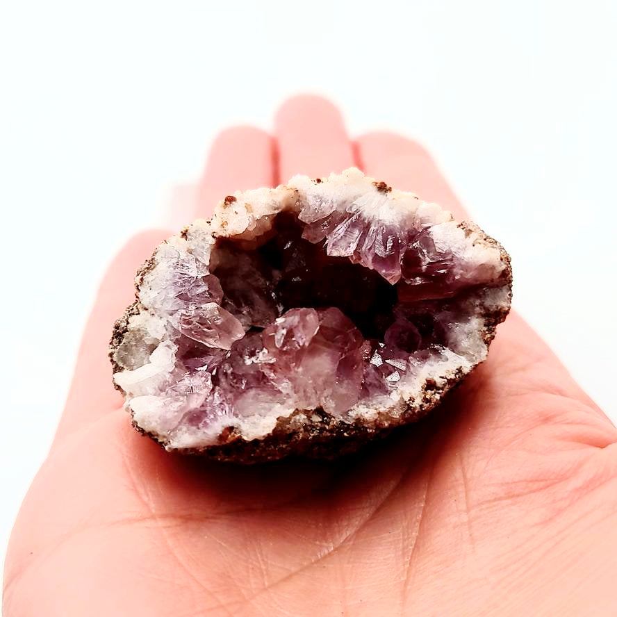 Pink Amethyst Palm Cluster Geode Free Form "M"