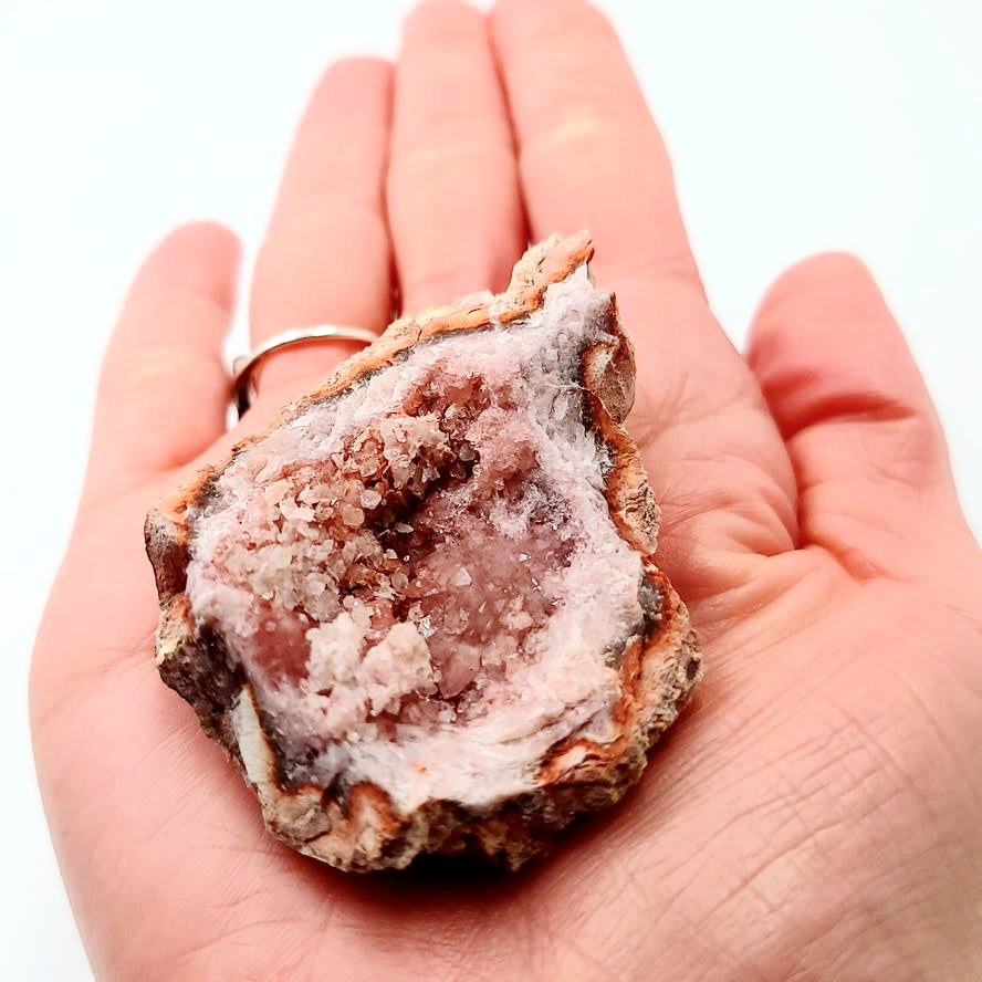 Pink Amethyst Palm Cluster Geode Free Form "M"