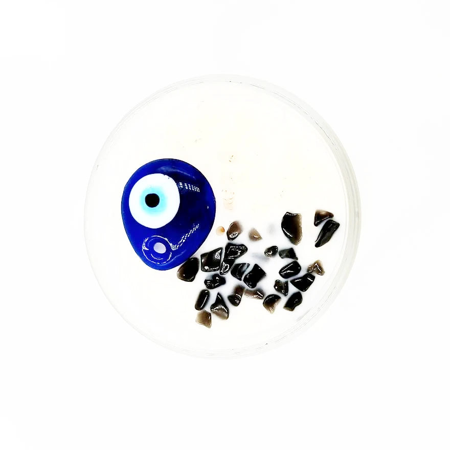 Evil Eye Protection Gemstone Candle Scented 7.1oz 200g - Elevated Metaphysical