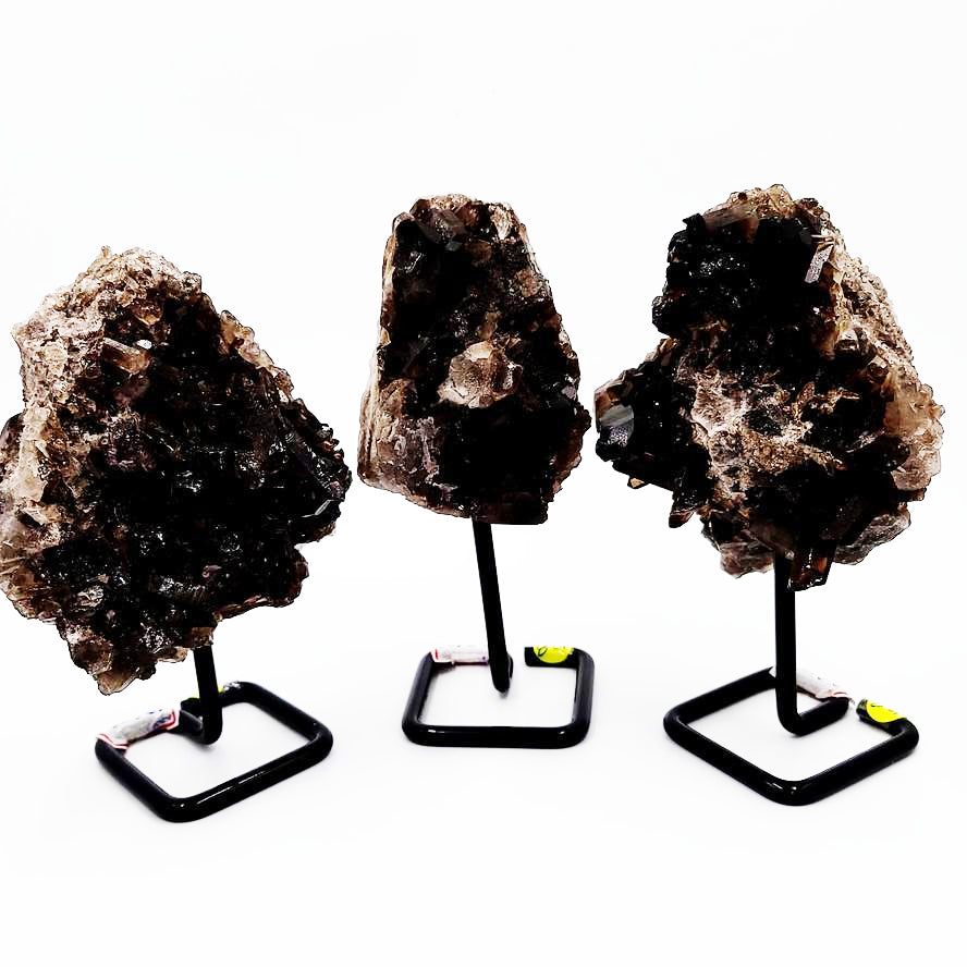 Smoky Quartz Cluster on Stand