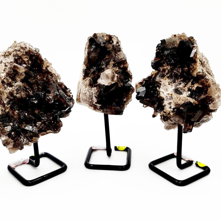 Smoky Quartz Cluster on Stand