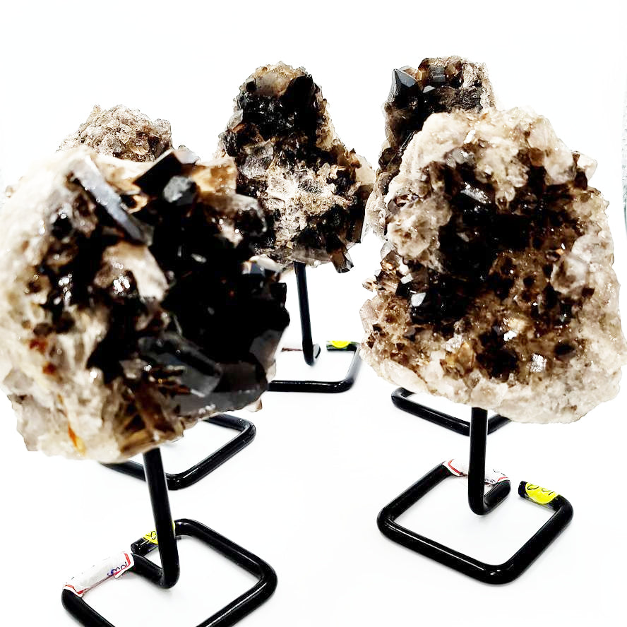 Smoky Quartz Cluster on Stand