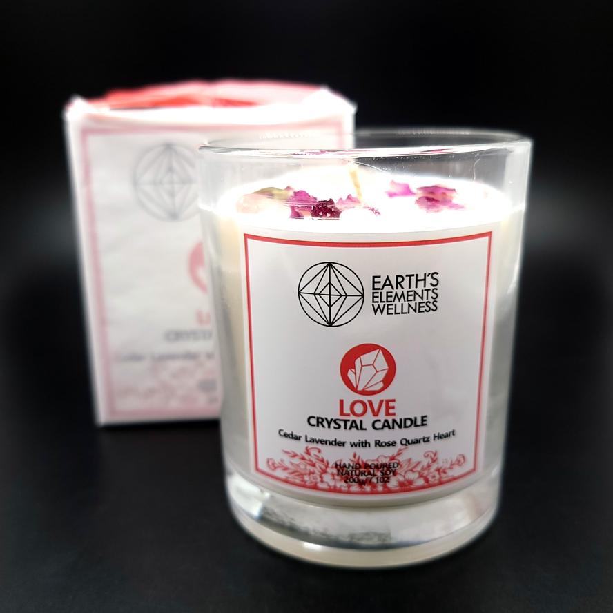 Love Crystal Candle Scented 7.1oz 200g - Elevated Metaphysical