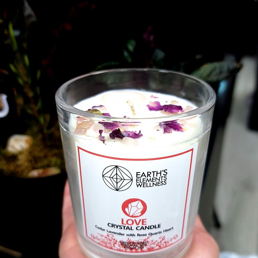 Love Crystal Candle Scented 7.1oz 200g - Elevated Metaphysical