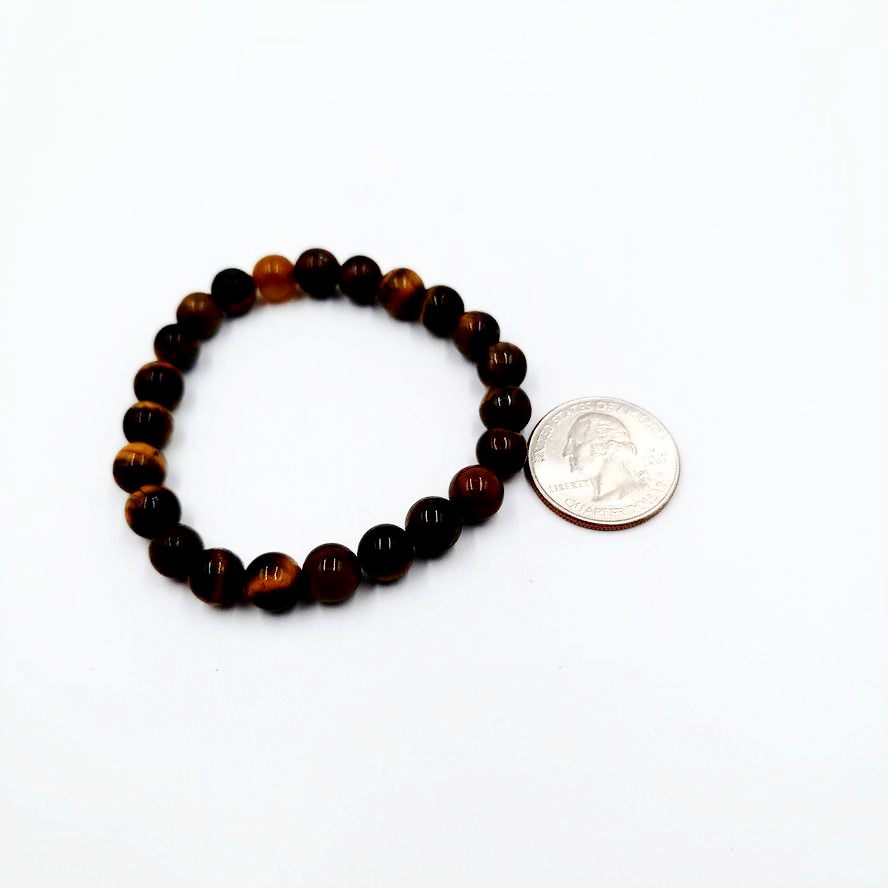 Tiger Eye Bead Bracelet 8mm
