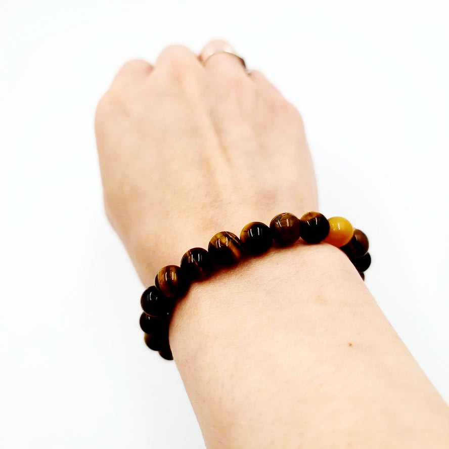 Tiger Eye Bead Bracelet 8mm