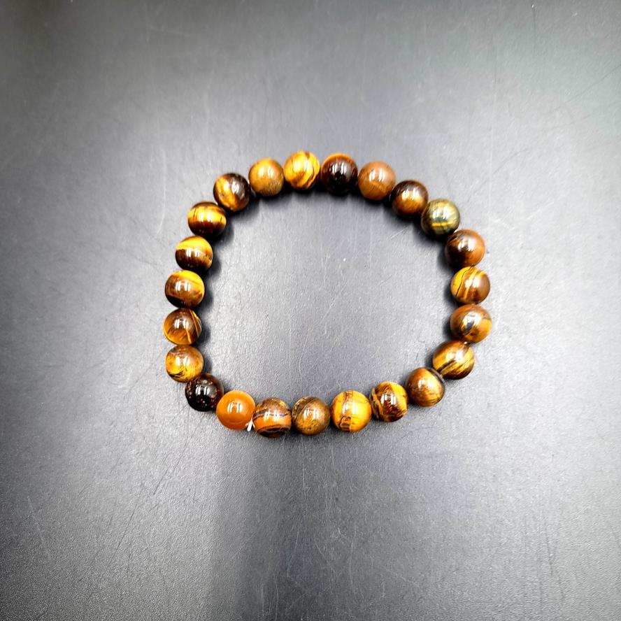 Tiger Eye Bead Bracelet 8mm
