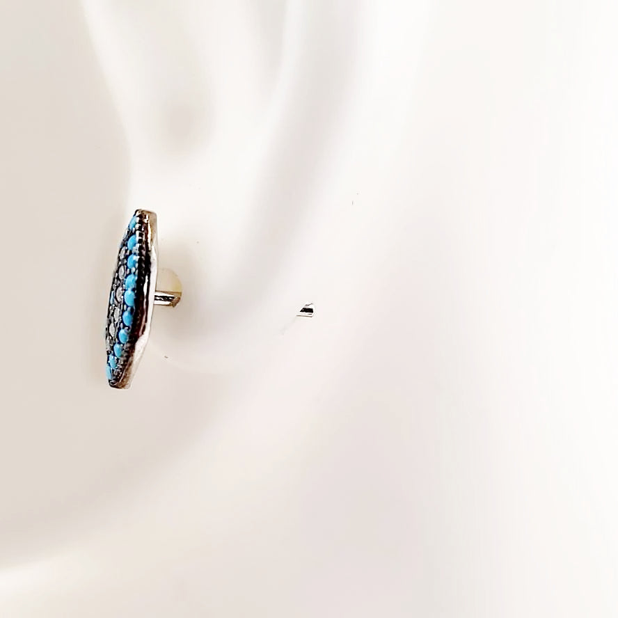 Turquoise Evil Eye Earrings Sterling Silver - Elevated Metaphysical