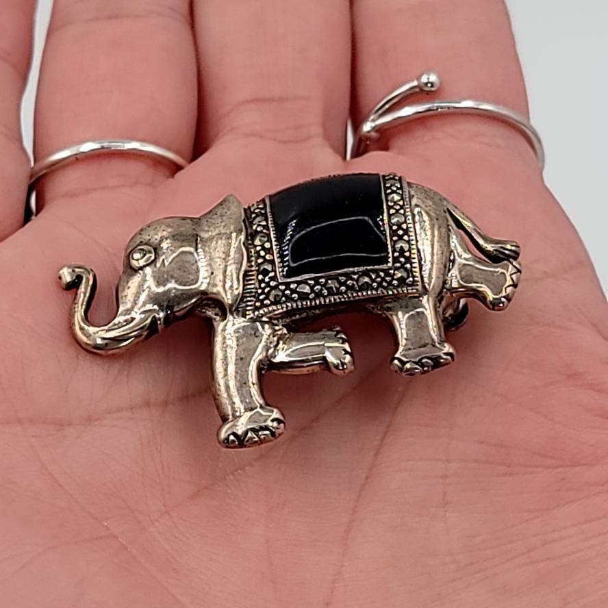 Elephant Pin Sterling Silver Brooch
