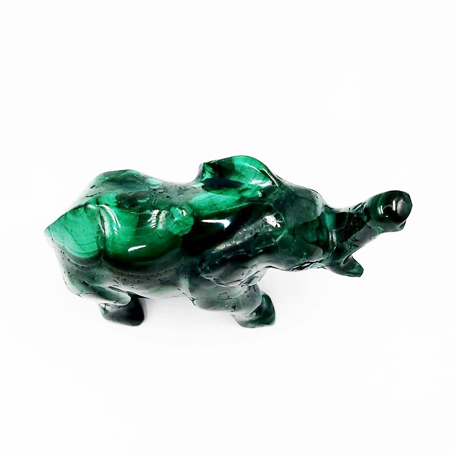 Malachite Elephant 3.5" 88mm - Elevated Metaphysical
