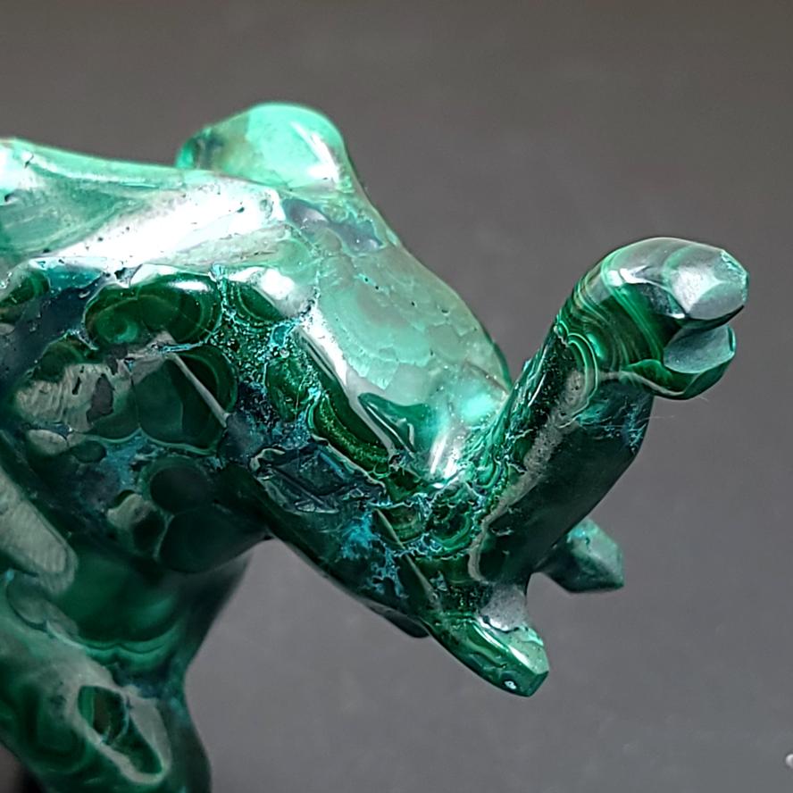 Malachite Elephant 3.5" 88mm - Elevated Metaphysical