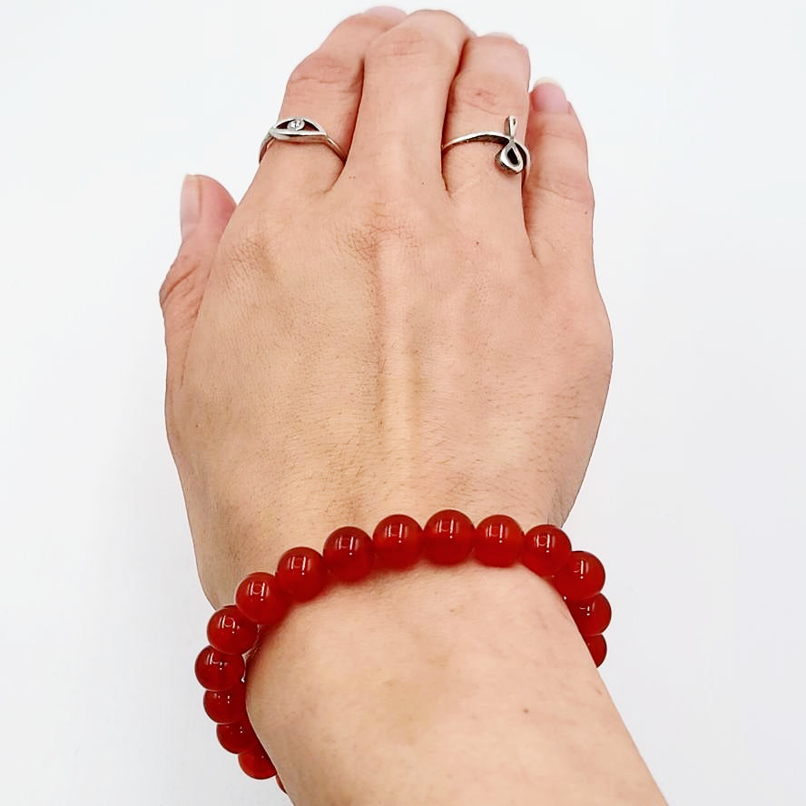 Carnelian Bead Bracelet 8mm - Elevated Metaphysical