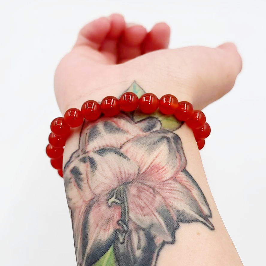 Carnelian Bead Bracelet 8mm - Elevated Metaphysical