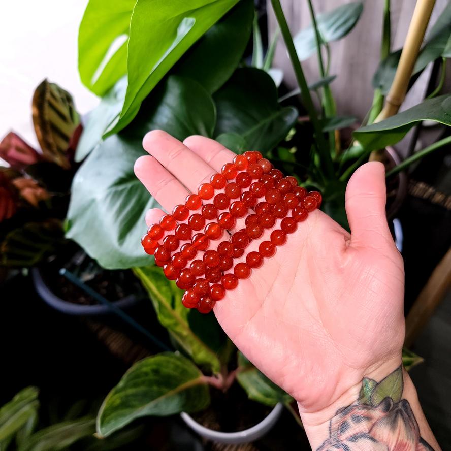 Carnelian Bead Bracelet 8mm - Elevated Metaphysical