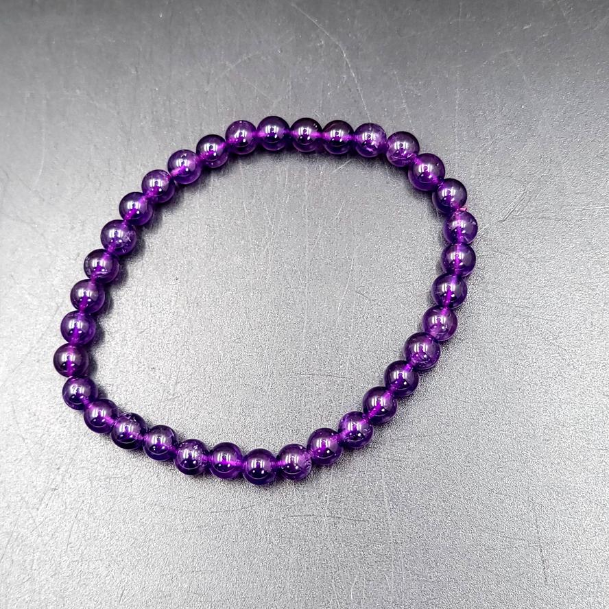 Amethyst Bead Bracelet 6mm - Elevated Metaphysical