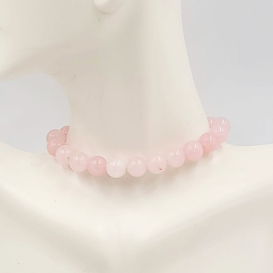Rose Quartz Bead Bracelet 8mm